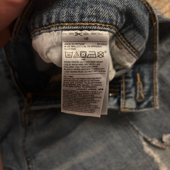 Old Navy Blue Distressed Jean Shorts - Picture 4 of 4